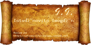 Istvánovits Imogén névjegykártya